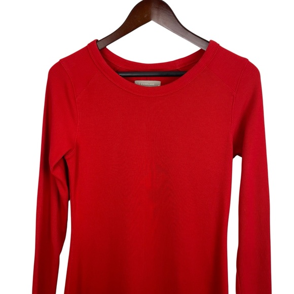 Everlane | Red The Ribbed Organic Cotton Mini Dress - Picture 2 of 7
